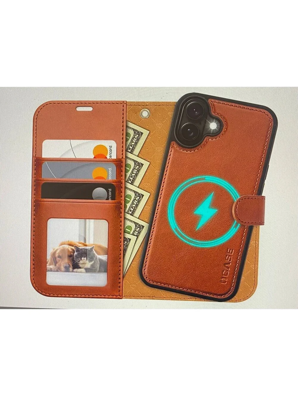 OCASE Wallet Case for iPhone 17 Brown